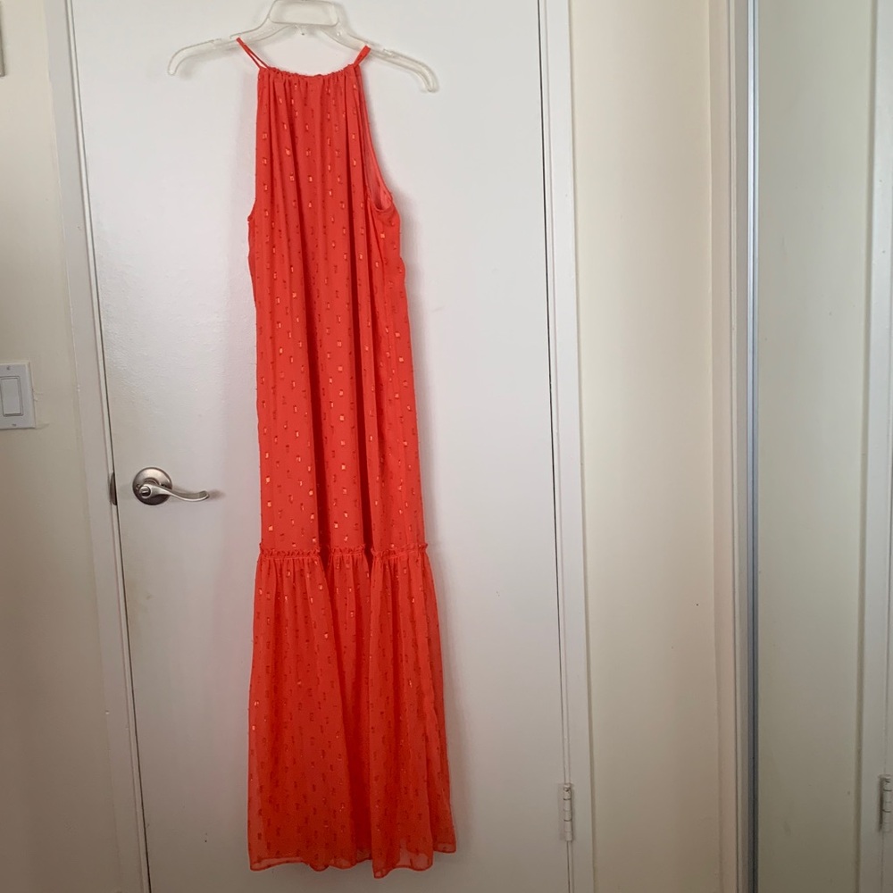 Trina Turk Vibrant Orange Maxi Dress M